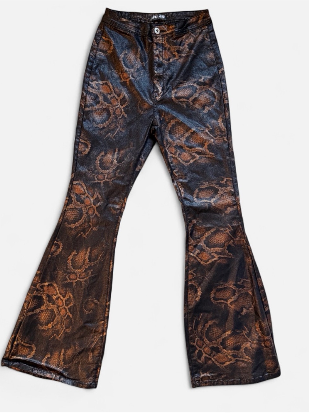 JCJO Jeans Snakeskin Coated Flare Pants – XL